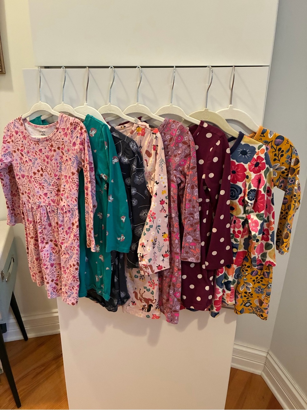 3T Girls Long Sleeve Dress Bundle - 8 Dresses - Florals, Foxes, Unicorns
